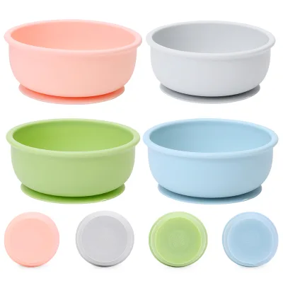 Strong Suction Popular Infant Toddler Bpa Free Dinnerware Durable Printing Logo Child Silicone Baby Feeding Bowl