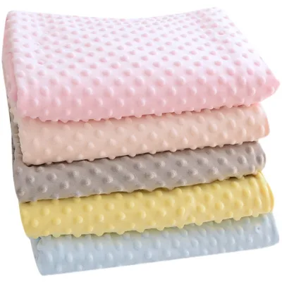 Winter Comforter Portable Receiving Nursing Swaddle 2 Layer Baby Soft Dot Fleece Blanket
