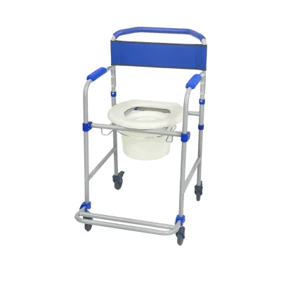 Factory Price Oem Customized New Design Foldable Steel Commode Chair With Wheel Seats and Potty