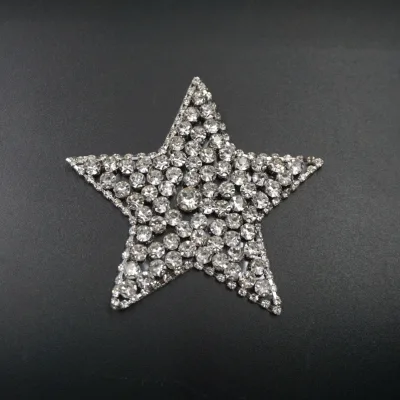 Fancy Claw Setting 3D Hot Fix Rhinestone Design Jacket Badge Star Decorative Patches Rhinestone Star Shaped Iron-on Patch