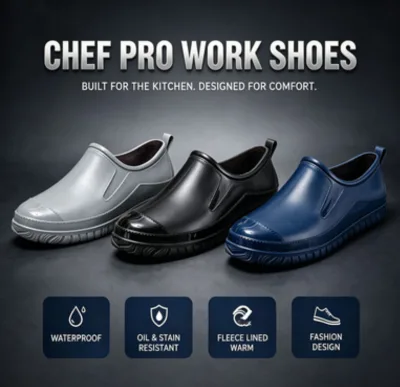 Functional Waterproof Non-slip Ankle-high Clog Garden Shoes Kitchen Chef Shoes for Men