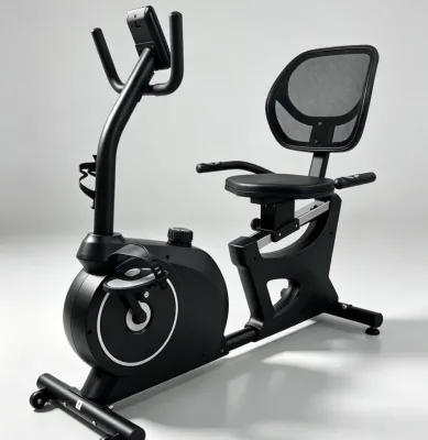 Home Use Recumbent Bike with Backrest Comfortable Seat Magnetic Resistance Exercise Bicycle for Seniors Rehabilitation Fitness