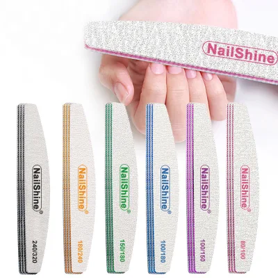 Nail File Half Moon Shapes Finger Disposable 100/180Customized Printed Logo Manicure Nail File