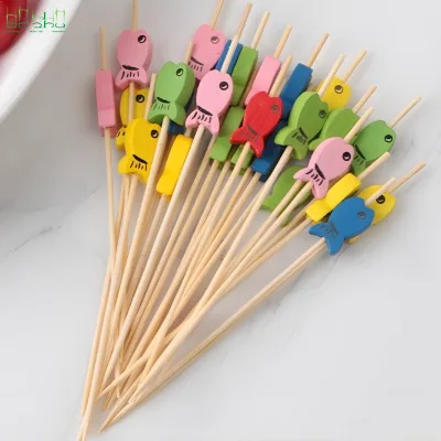 Fish Style Cocktail Picks Long Cocktail Toothpicks Bamboo Toothpicks for Appetizers Fruits