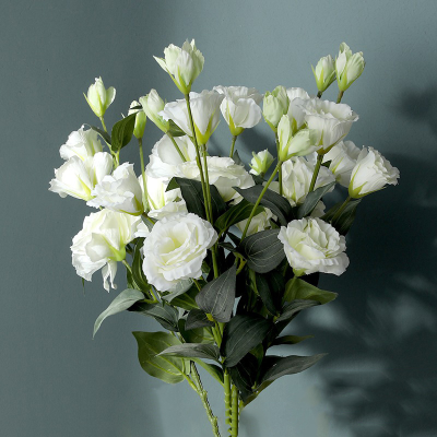 Silk Rose Flower Stem Artificial Rose With Stem Hot Sale New Design Eustoma Real Touch Wedding Decoration