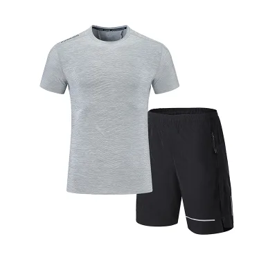 Casual Sportswear Men's Jogging Suit Two-piece Loose Round Neck Large Size Breathable T-shirt Shorts