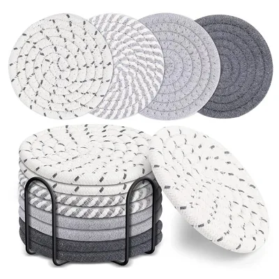 Smgmg Boho Round Coasters for Drinks & Coffee Table-Absorbent 6 Pack Set Dishwasher Safe