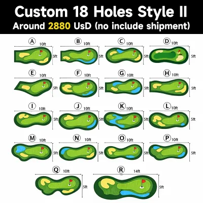 Factory Custom 18 Hole Mini Golf Course Free Design Foldable Portable Artificial Grass Putting Green