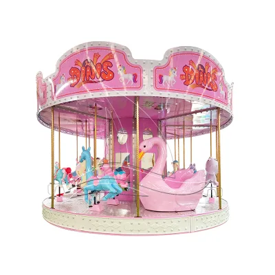Adults Factory Direct Entertainment Games High Quality Fairground Attractions Pink Popular Carousel Rides for Sale