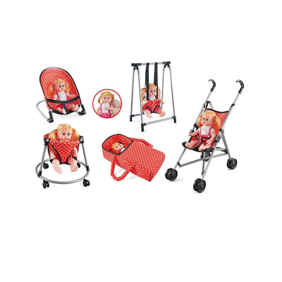 Hot Selling Toy Doll Stroller Swing Play Set Role Play Game Doll Toys for Kids