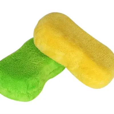 Double Sided Figure-Of-Eight Kitchen Tool Soft Microfiber Cleaning Sponge Pad for Car Dirt Washing Coral Fleece Material