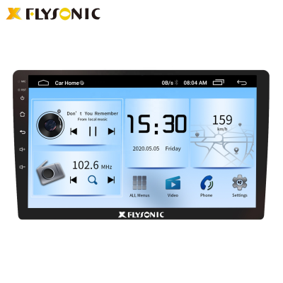 Flysonic Universal Double Din Android 10 9inch Car Radio IPS Touch Screen Car Video BT GPS Navigation Streaming Media Car Video