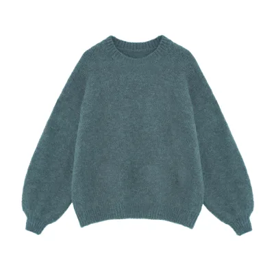 Wholesale High Quality Fashionable Autumn Knitted Multicolor Skirt Long Sleeve O Neck 2 Pieces Set Women Sweater Suit