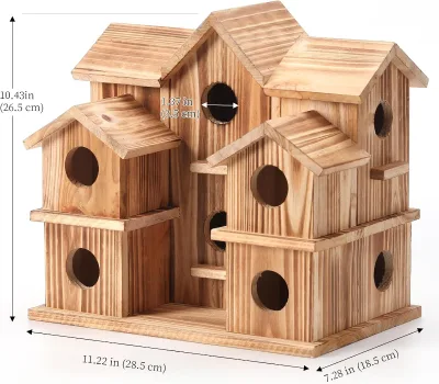 Bird for Outside 10 Hole Bird House Room for 10 Bird Families Large Bird House for GardenCourtyardBackyard