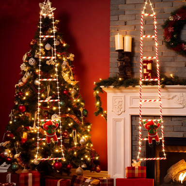 LED Christmas Holiday Decorative Ladder Light Wall Decoration Santa Claus Climbing Scene-Setting Festive IP65 Warm Colors Home
