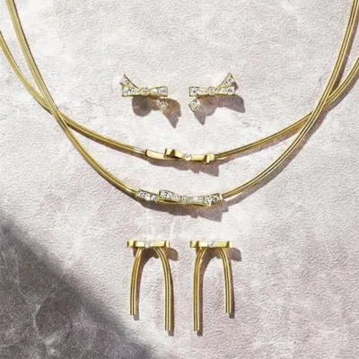 Trendy Ins-style Collarbone Chain S925 Silver Gold-plated Zircon Necklace High-end Luxury Blade Chain Wedding Engagement Party