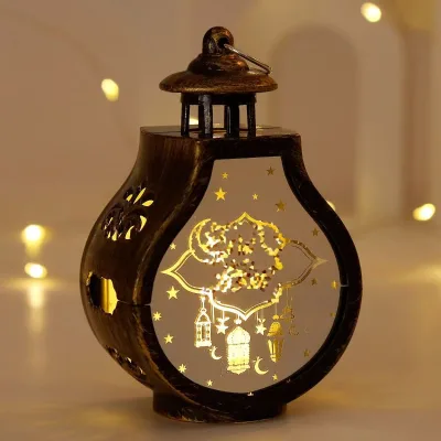 Hot Sale Ramadan Mubarak LED Portable Electronic Lamp Muslim Festival Gift Lantern for Home Ornament Supplies