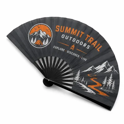 Personalized Bamboo Painted Handheld Fan Full Color Artwork Logo for Fashion Show Brand Activation Event Gift Fan