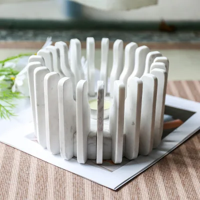 FUTURE Stone Modern Luxury Special Design Carrara White Marble Candle Holder for Home Decor Christmas Handicraft Customized
