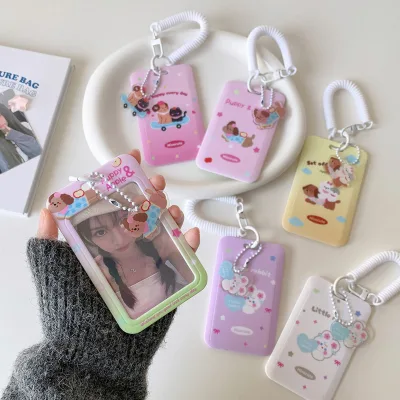 Kpop Star Card Album 3inch Fan Card Pendant Card Holder Girl Campus Card Bag Keychain Card Holder