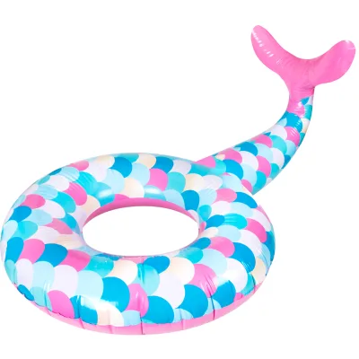 Inflable Mermaid Swim Ring Unicorn Flamingo Peacock Swimming Circle Ride on Pool Raft Beach Toys Summer Float