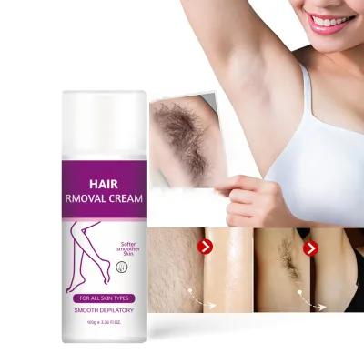 Private Label Organic Herbal Body Face Armpit Hair Removal Whitening Cream Women