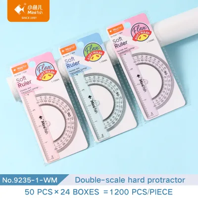 Bendable Soft Protractor Double Scale 180°  Transparent Angle Measuring Tool Student Math Drawing Measuring Stationery