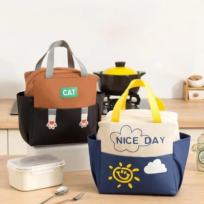 Portable New Design Children Eco-friendly Large Oxford Insulated Lunch Bento Tote Cooler Bag