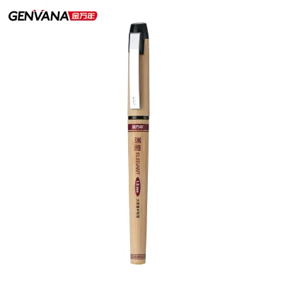 Wholesale Elegant Wood Style Gel Pen 1.0mm Large Capacity (1=3) Smooth Writing Bullet Tip Pen High MOQ Bulk Stationery Supplier
