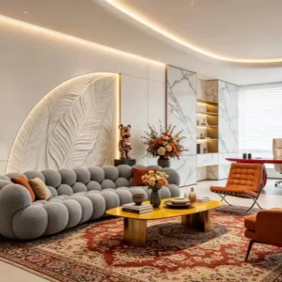 AJJ-C50 High-end Furniture Customization Factory Real Estate Company Public Area Furniture Sofa Set