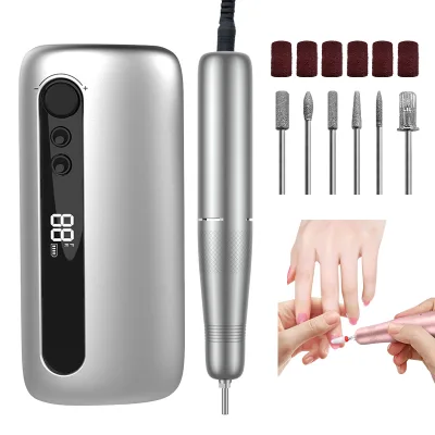 Professional Rechargeable Nail Drill Electric Nail File Shaping Removing Polishing Gel Nails for Home & Salon Manicure Pedicure