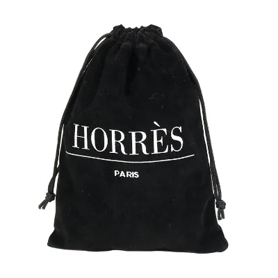 Custom Black Pouch Dust Cover Drawstring Velvet Dust Bag for Handbags