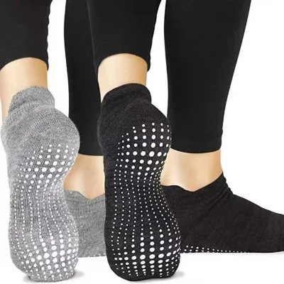 Yoga Ballet Dance Socks Cross-strap Glue-padded Non-slip Full-finger Open-toe Five-finger Cotton Ankle Professional Knitted