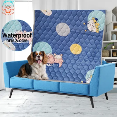 COLLABOR 34 Colors OEM ODM Waterproof Linen Table Mat Quiltwaterproof Portable Diaper Baby Changing Mat 5 Layer on Sofa or Bed