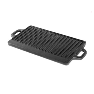 Customized Griddle Pan Baking Tray Ovenware / Bakeware Reversible Pre-Seasoned Rectangle Griddle Plate Pan with Dual Handles