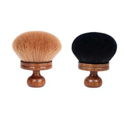 Wooden-Handle Synthetic Fibre Mushroom-Head Body Brush Neck Makeup Brush Multi-Function Loose Powder Setting Set