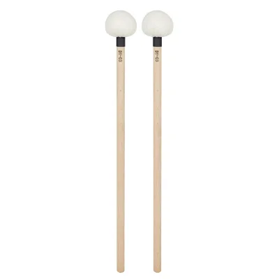 Snare Drum Hammer Big White Felt Head Maple Wood Drum Sticks Marching Band Performance