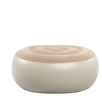 Best-selling Comfortable Flocking PVC Footstool and Relaxing Inflatable Round Stool