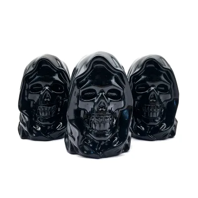 Wholesale Natural Crystal 8cm Obsidian Skulls Healing Stone Crystal Obsidian Wizard for Healing Decoration