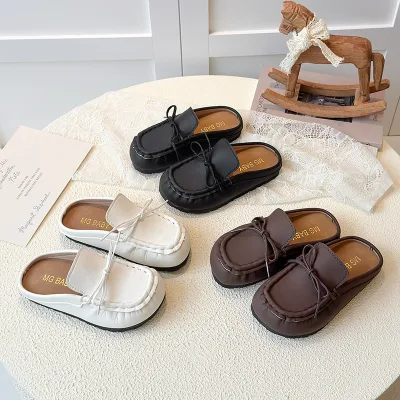 Children's Slip-on Sandals TPR Outsole 2026 Summer New Baby Bow Stylish Fashion Trendy Slippers