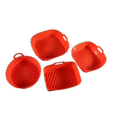 Factory High Temperature Resistance Air Frye Silicone Liner Pot With Handles 8.5inches Reusable Silicone Pot Air