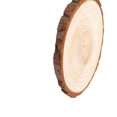 Natural Eco-Friendly Wood Slabs Rustic Round Slice Tray Table Charger DIY Food-Safe