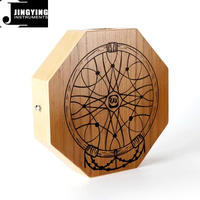 2024 Jingying Music Latin Drums Series,Wholesale Portable Teak Top Birch Body Octagonal Cajon Drums