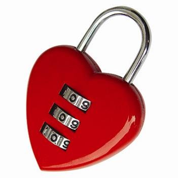 BRAVO 3 Digit Love Heart Shape Combination Padlock-Standard Model Made in Zhejiang