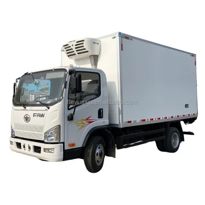FAW 5 Ton Diesel Refrigerator Truck New Condition Freezer Reefer Van Truck with Manual Transmission