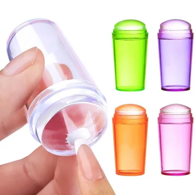 Nails StamperPure Clear Seal Silicone Nail Stamp for Nail Art Design Cover Band Floral Printed Stamping Plates