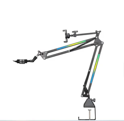 New RGB Metal Adjustable Studio Cantilever Bracket Desktop Live Folding Gimbal Microphone Shock Mount