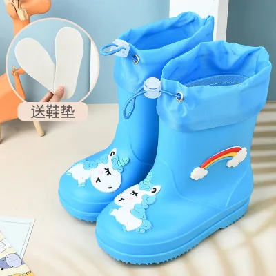 BAEWOON CRB01 Beautiful Children's Rain Boots Boys' Anti Slip Water Shoes Girls Cartoon Cute Princess Children's Rain Shoes