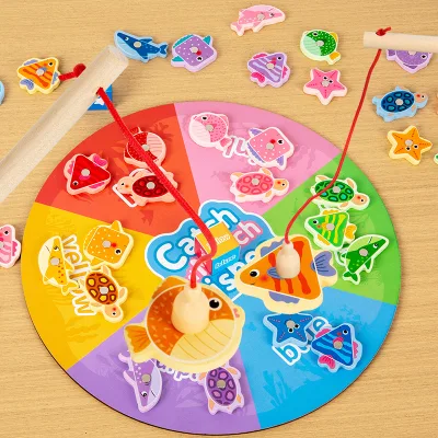 Paperboard Game Color Cognition Puzzle Fishing Game Puzzle Toys