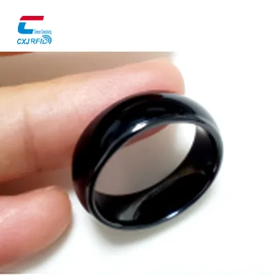 Waterproof Customized Size Programmable NFC Ceramic Ring  Ntag 216 Chip Carbon Fiber Ring
